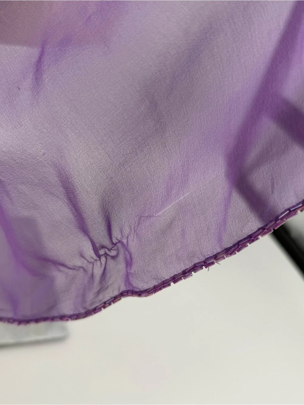 Unbranded Purple Chiffon Scarf Shawl Beaded Long Accessory Overlay